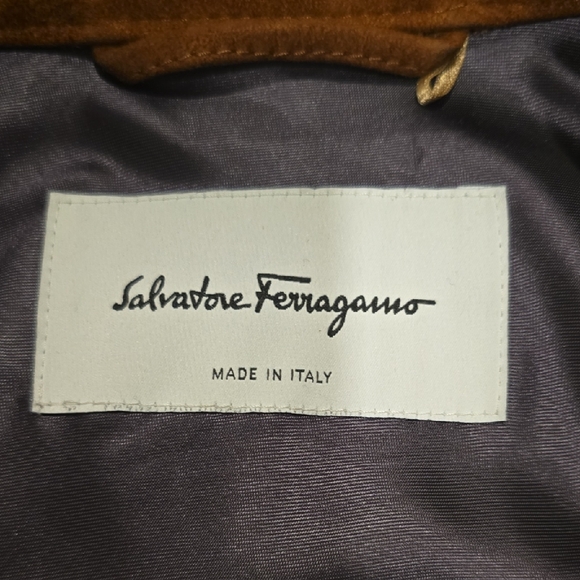 Salvatore Ferragamo Brown Suede Shirt Jacket - Picture 2 of 5